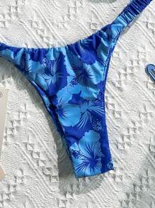 Swim Mod Women's Floral Print Ruffled Adjustable Strap Sexy Bikini Set Set, Summer - Multicolor - View 4