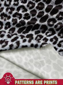 SHEIN EZwear Plus Size Women Casual Full Length Leopard Print Straight Leg Pants