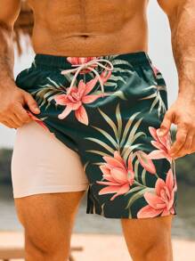 Surfspeed Herren lässige Sommer Shorts mit Kordelzug und weiter Passform für den Strand - Verschiedenfarbig - Übersicht 3
