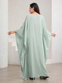 Al Najma 女士土耳其长裙和阿拉伯传统长袍 - 綠色 - 查看 3