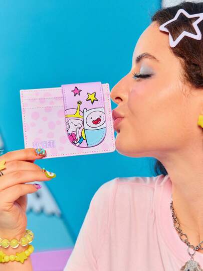 Adventure Time X ROMWE Cartoon Pattern Cute Portable Coin Purse And Card Holder