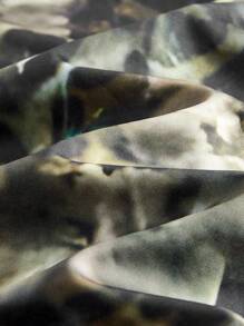 SHEIN Unity Women's Sexy Backless Spaghetti Strap Full Print Fishtail Hem Long Dress, Summer Holiday Resort Style