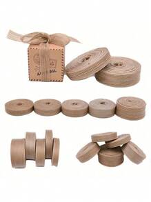 5M X 5cm Natural Jute Burlap Ribbon Roll With Wired Edge - Premium Rustic DIY Craft Ribbon For Gift Wrapping, Wedding Decor, Fall Wreaths, Christmas Crafts, Easter Bows & Seasonal Home Decoration (196 Inch)