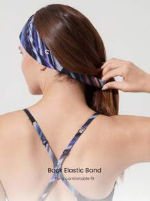 GLOWMODE FeatherFit™-Air Work It Sweat-Absorbent Training Headband Gym - Navy Blue - View 2