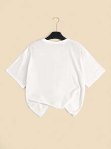 INAWLY 女士贝壳印花休闲圆领短袖T恤，夏季 - 白色 - 查看 2