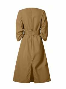 INAWLY Robe décontractée à manches longues pour femme, col rond, plissée