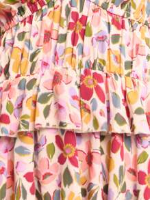 Nöista فستان ماكسي مزهر مع حمالات رفيعة، جسم مكشكش على طبقات، وخصر مناسب. قماش خفيف الوزن، مثالي للصيف، ملابس الشاطئ، حفلات الحدائق، أسلوب البوهيمي، أو المظهر الأنثوي الكاجوال - متعدد الألوان - مشاهدة 6