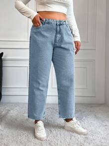 EURMUSE Plus High Waist Mom Fit Jeans