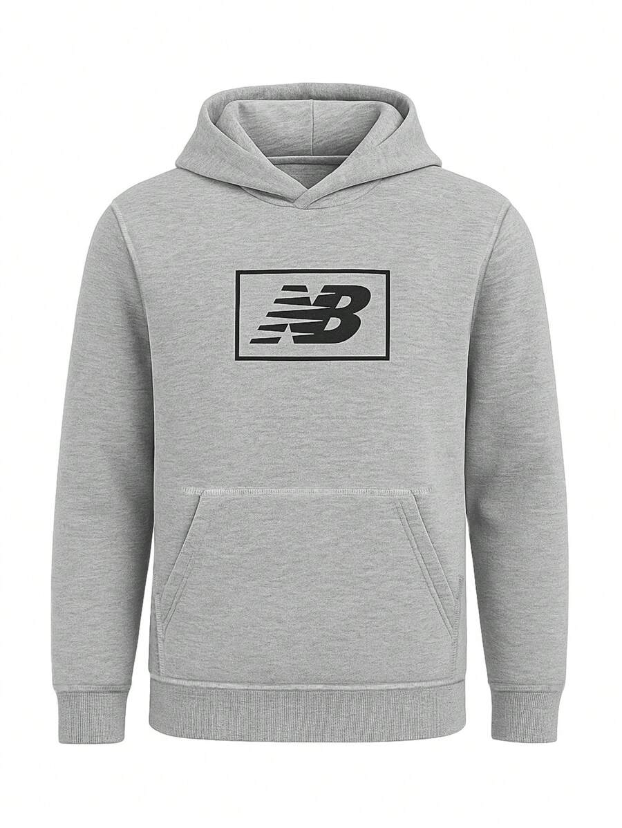 NEW BALANCE YT33520 - Young Boy Kangaroo Pocket Hoodie - Grey - View 1