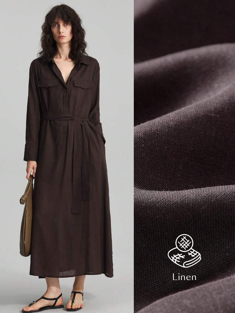 2025 Autumn/Winter Women's Clothing, Suitable For Fall, Winter, Back To School, Halloween, Christmas, Business Casual, Retro Elegant Versatile Basics, Nashville Apparel, Solid Color Long Sleeve Shirt Dress, Maxi Dress For Summer, Christmas Outfits, New Year Attire