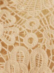 CAJUNI 女式波西米亚风热带钩针纹理短袖夹克 - 彩色 - 查看 6