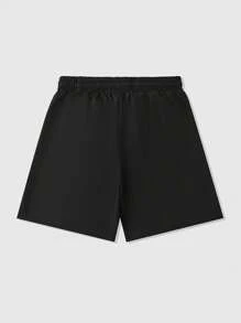 ROMWE MEN Street Life 男士休闲火焰印花水钻装饰短裤，夏季