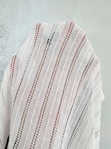 SHEIN ICON Women Contrast Trim Knit Top & Triangular Panties Set - White - View 6