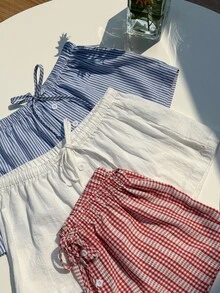 SHEIN 3件套女士夏季加大码抽绳宽松短裤 - 彩色 - 查看 6