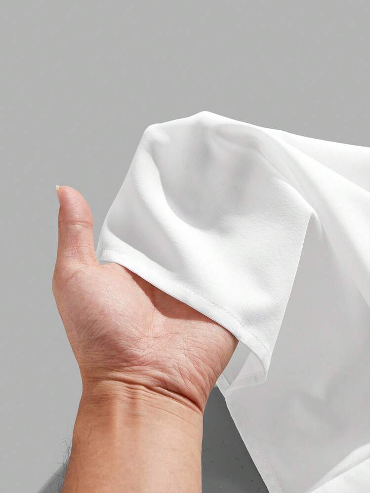 Manfinity Homme Men's Fashionable Floral Print T-Shirt & Shorts Set, Summer Vibe, Suitable For Outings, Couple Matching, Cozy Outfits - White - View 7