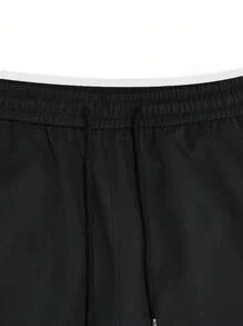 Manfinity Homme Pantalones de chándal de carga de estilo urbano para hombres, pantalones de carga negros, pantalones de chándal de carga para hombres, pantalones de carga negros para hombres, pantalones casuales para hombres, un gran regalo para un novio o esposo, otoño - Negro - Ver 5