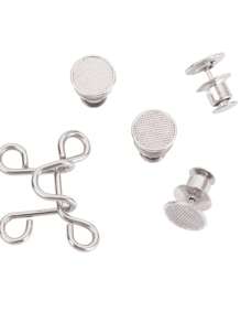 Bộ 3 Đai Thắt Lưng Quần, Bộ Khóa Thắt Lưng Có Thể Điều Chỉnh, Nút Thêm Cho Quần Jean Giúp Quần Jean Ôm Hơn, Nút Điều Chỉnh Cho Quần, Quần Jeans, Váy, Tay Áo - Bạc - Xem 5