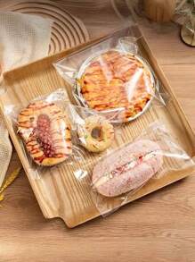 SHEIN 100pcs Simple Transparent OPP Bags - Suitable For Bread, Pastry, Tarts, Cookies And Desserts - Food Contact - Great For Christmas, Thanksgiving, Valentine's Day, Eid, Mother's Day And More - Essential For Kitchen And Bakery - Clear - View 2