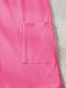 Macacão Colorblock com Bolsos Duplos para Meninas Pré-adolescentes no Verão - Pink - Visão 4
