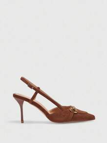 CUCCOO BIZCHIC Women's Sexy Fashionable Stiletto Heel Backless Pumps - Brown - View 2