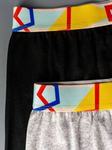 2pcs/Pack Men's Simple Printed Boxer Briefs - Multicolor - View 5