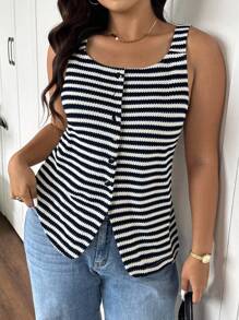 SHEIN Frenchy 女士加大码时尚衬衫，休闲日常百搭衬衫，春夏季