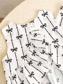 Tween-Mädchen Gewebtes, kariertes, süßes, gerüschtes, gekreuztes, ärmelloses, lockeres Oberteil und lockere Lässig Hose, zweiteiliges Set, Mintgrün, geeignet für Frühlingsausflüge, lässigen Pastoralstil, Lässig ausflüge - Weiss - Übersicht 5