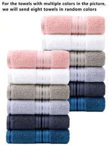 SHEIN 1/3/6/8 Pcs Minimalist Pattern Towels, 13.38"X29.52", Suitable For Men, Women, Couples, Adults, Facial, Hand Drying, Home, Bathroom, Hotel, Gym, Travel, Kitchen, Barber Shop, Salon Home Bathroom Decor