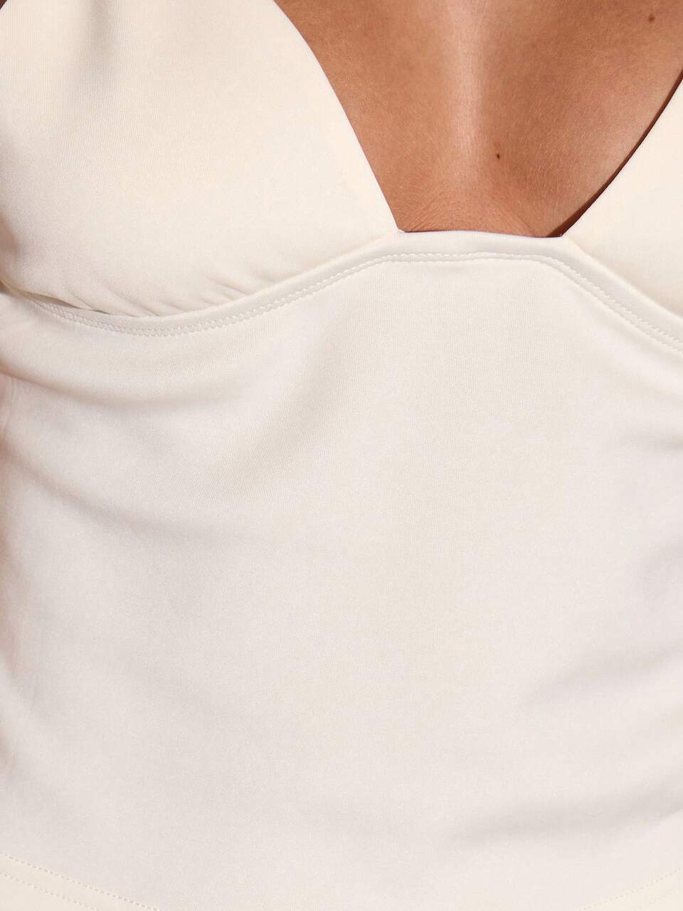 Cup Detail Fitted Cropped Cami Top Summer Vacation Y2k Festival Holiday Elegant Casual Ibiza Beach Spring