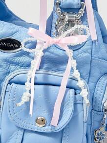 ROMWE Grunge Punk 新款 Rocker Chic 单肩包，女式深色朋克摩托车手提包