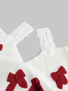 ROMWE Kawaii Suéter holgado con cordones de encaje, escote en V profundo, hombros descubiertos y lazo, de estilo sexy francés