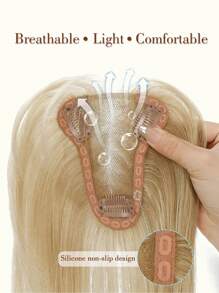 10英寸女士假发片，真人发丝，适合头发稀疏的女性；3.5*4英寸蕾丝假发片，带刘海，夹式接发片