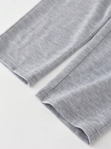 Conjunto de 2 piezas para niños pequeños: suéter con capucha y decoración de parche lindo y pantalones estampados de color liso, casual, apto para primavera/verano, escuela, hogar, diario, deportes, fiesta de cumpleaños, viajes al aire libre, básico y versátil