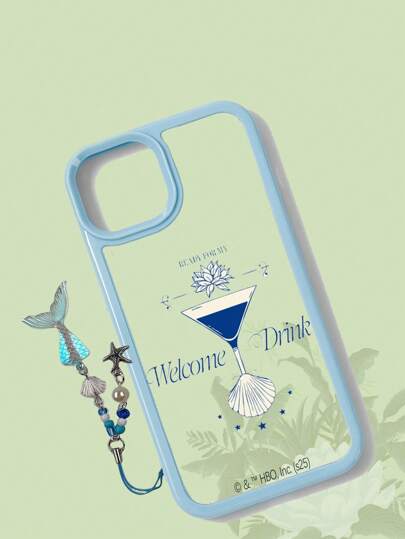 The White Lotus Coque transparente avec motif coquillage et bordure florale, compatible avec iPhone 11, 12, 13, 14 et 15 Pro Max.
