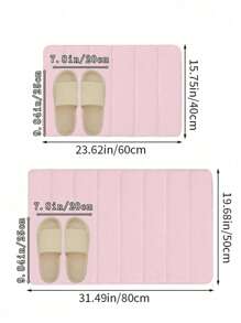 SHEIN 1pc Solid Color Simple Soft Memory Foam Sponge Absorbent And Non-Slip Bathroom Toilet Floor Mat Home Bathroom Decor Bath Rug Floor Carpet Outdoor Rug Door Mat Summer Bathroom Accessories