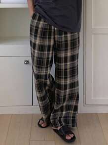 DAZY Men's Plaid Multi-Color Casual Home Pants, Spring & Summer, Fall Pajama