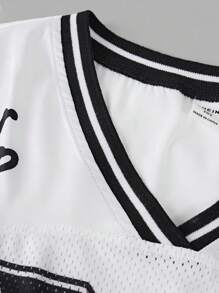 Bộ 2 món cho bé gái tuổi mới lớn: Áo thun Jersey tay ngắn in số xe đua Blockcore màu hồng & quần short ống rộng cạp chun màu trơn có chân váy xếp ly, mùa xuân/hè - Nhiều màu - Xem 4