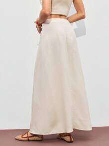 ATUI Studio Women's Long Vintage Simple Casual  Old Money  Streetwear 2000s Style Solid Color A-Line Skirt,Vacation Outfits Woman,Summer Outfits For Women,Business Casual Woman,Old Money Style Women,Office Attire For Women, Fall Women Clothes,Office Outfits For Women ,Work Clothes Women