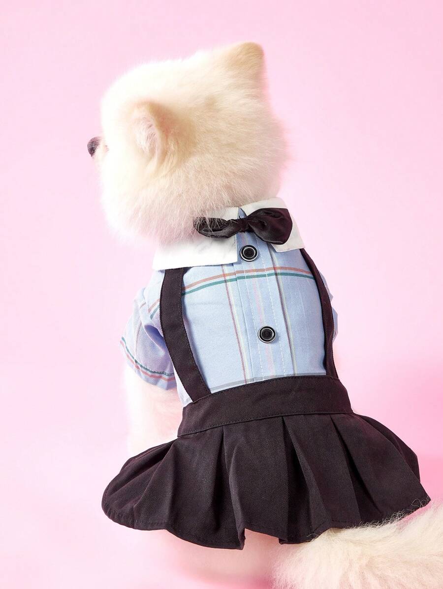 PETSIN 轻盈透气碎花甜美少女风夏装宠物狗裙欧美热销 - 藍色 - 查看 1