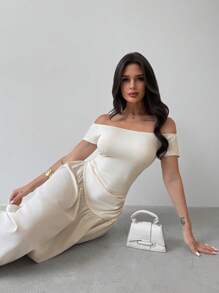 Firerie Women Midi Dresses, Modest - Apricot - View 7