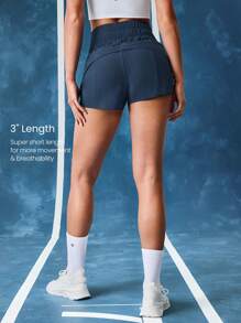 GLOWMODE VitalSwift Ultra High-Rise Elastyczna talia Wentylowane plecy Regulowane ściągacze sportowe ze wbudowanymi spodenkami Średnio intensywne bieganie Jogging Trening Siłownia Ćwiczenia
