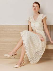 MOTF PREMIUM WOMEN'S POINTED-TOE WOVEN HIGH HEEL PUMPS, VERSATILE SPRING SHOES - Beige - View 7