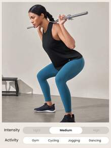 GLOWMODE Mesh Training Racerback  Tank Gym Wear Medium Impact Running Workout Quick Dry Moisture Wicking Cool Feeling - Black - View 7