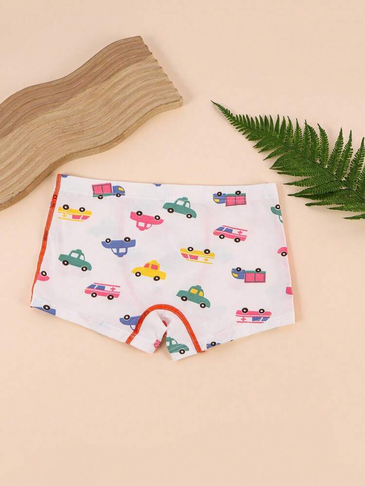 4条装青少年男童舒适透气柔软卡通图案内裤 - 彩色 - 查看 6