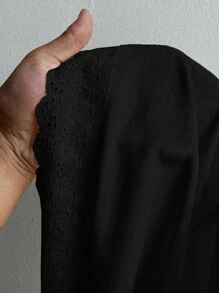 Elenzga 女式加大码无袖蝴蝶结荷叶边多层蛋糕连衣裙 - 黑色 - 查看 7