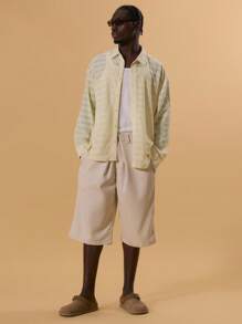 Musero Linen Long Sleeve Subtle Stripe Detail Shirt Button Up Spring Summer Holiday Vacation