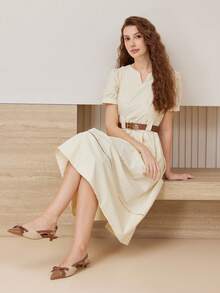 MOTF Sandalias planas para mujeres con tira de lazo, puntera puntiaguda y talón bajo, versátiles y de moda