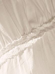 DreamSkyne Holiday Summer Elegant Going Out Top White Lace Bowknot Sleeveless Fang Ling Plus-Size Blouse - White - View 4
