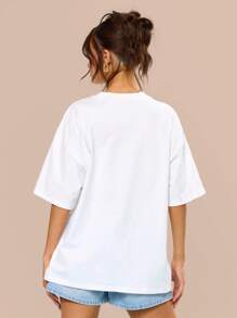 MUSERA Saint Trope Graphic Print Oversized T-Shirt Summer Vacation Holiday Festival Cute Casual Elegant Tuscan Sun Airport Outfits Comfy Cute Basics Graphic Tees Oversized Tees Fall Back To School