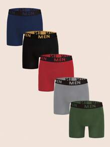 Manfinity Underwear&Sleepwear Basics Set de 5 bóxers slip de hombre minimalistas y con estilo casual